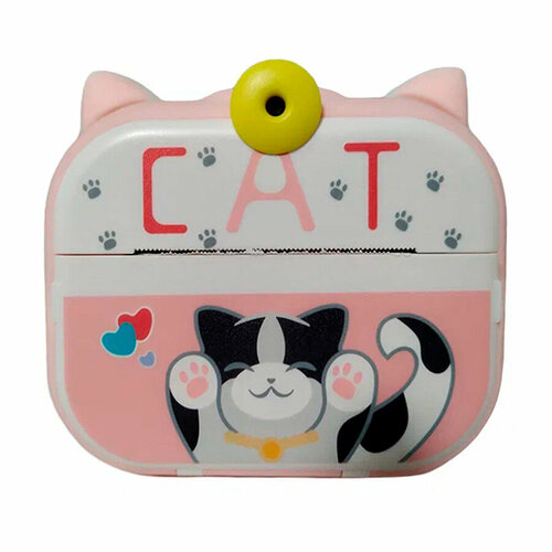 Детская камера Kid Joy Cat Print Cam с печатью, 2,4' экран, 1 линза,180°, (P13) - розовая