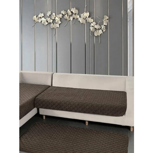 Велюровый дивандек 1 шт DIV-004 шоколадный Elintale шоколадный Накидка 90х160 1750₽