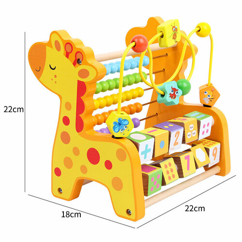 Жираф - деревянная развивающая игрушка бизиборд, сортер для малышей
