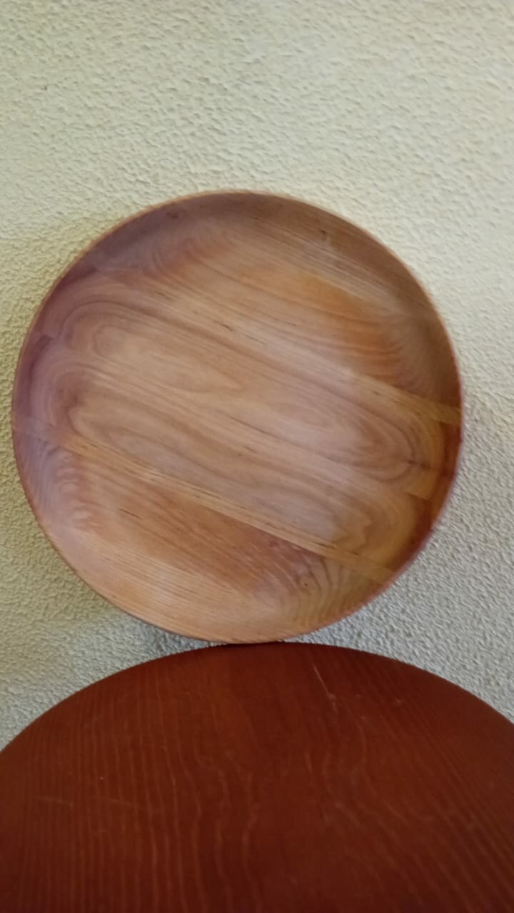 Тарелка буковая 29см. Посуда из древесины. деревянная посуда. деревянная тарелка.