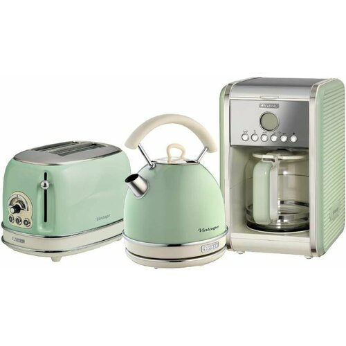 Кухонный набор с чайником тостером и кофеваркой Ariete ARPK14 Retro Style Green 5700000₽