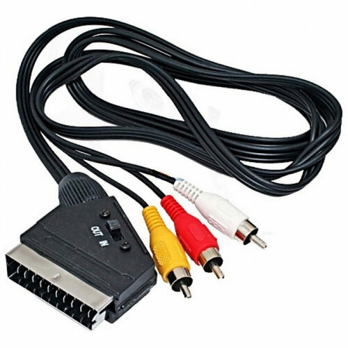 Шнур SCART - 3 RCA вход- выход 1.5м. кабель scart 3 rca 1 5 метра