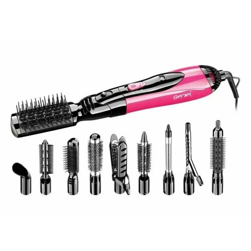 Стайлер для волос с насадками Gemei GM-4835 Компактный розовый стайлер для укладки волос 10в1 325000₽