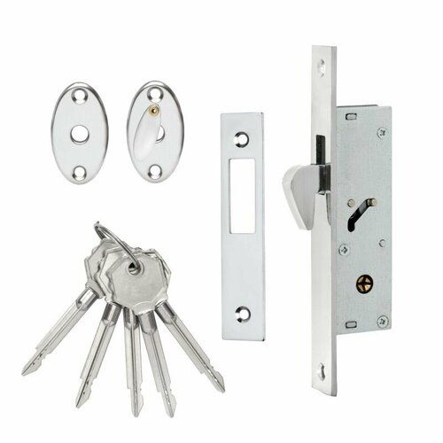 Замок врезной узкопрофильный с выпадающим ригелем Ferre-Vettore 72 под крестовой ключ подходит под APECS 72-K-CR и Kale 201 F 990₽