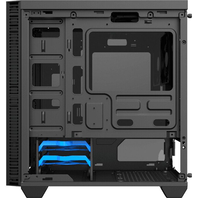 GameMax Компьютерный корпус без блока питания mATX/ Gamemax Mini Abyss mATX case black w/o PSU w/2xUSB30 w/1x12cm ARGB rear fan (FN-12Rainbow-M)