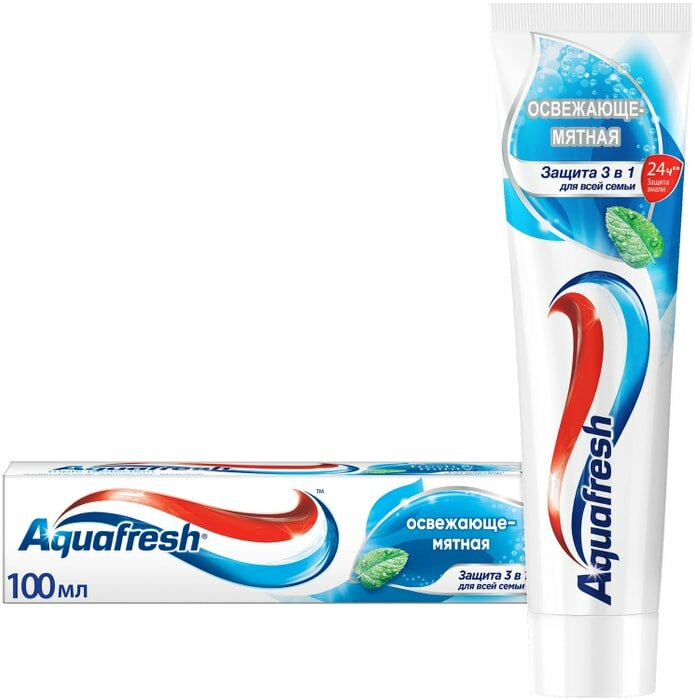 Зубная паста Aquafresh Тройная защита Освежающе-мятная 100мл