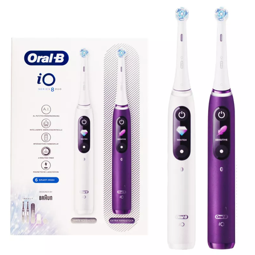 Электрические зубные щетки Braun Oral-B IO Series 8 DUO White Alabaster и Violet Ametrine 4799000₽