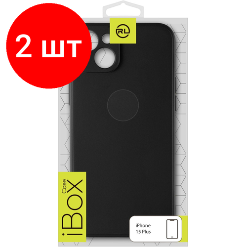 Комплект 2 штук, Чехол накладка силикон Red Line iBox Case для iPhone 15 Plus, черный комплект 2 штук чехол накладка силикон red line ibox crystal для iphone 15