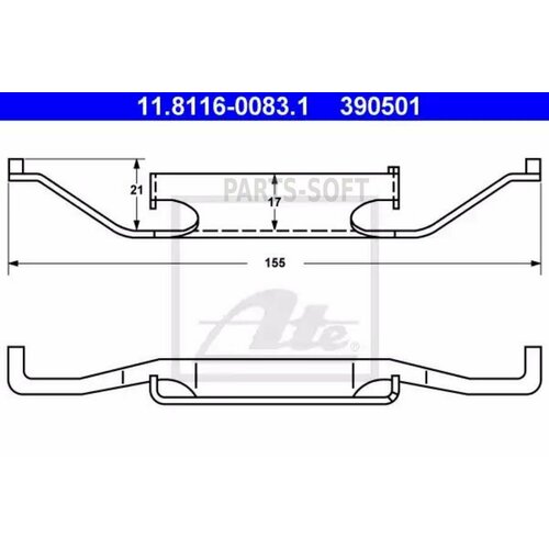 ATE 11.8116-0083.1 Пружина крепления торм. колодок BMW 5,7