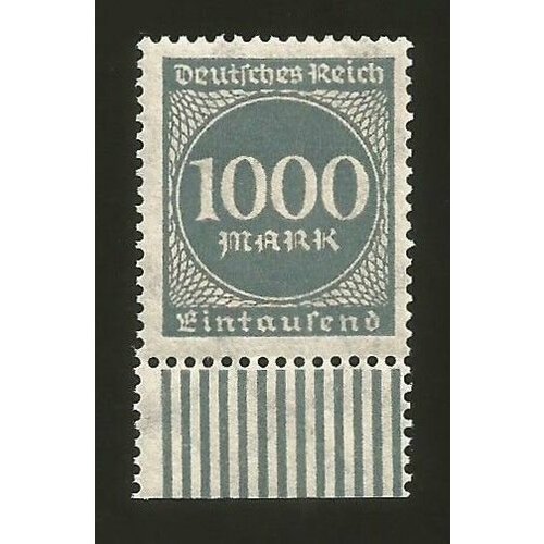 Почтовая марка Германия. Номинал 1000 рейхсмарок. 1923 г. в. Подлинная марка. Монеткин Дом.