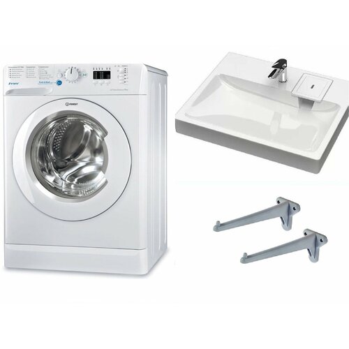 Стиральная машина под раковину Indesit BWUA 51051 L B с раковиной Адель 55 3455000₽