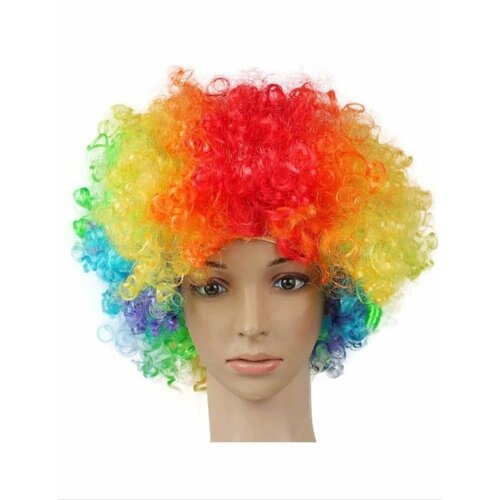 Парик карнавальный короткий клоун кудрявый карнавальный парик клоуна лохматый фиолетовый
