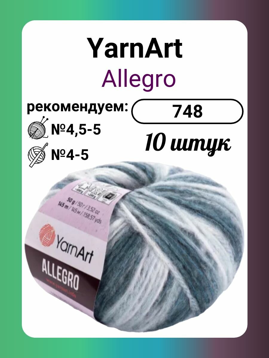 Пряжа YarnArt Allegro 748, 50 г, 145 м, 10 штук