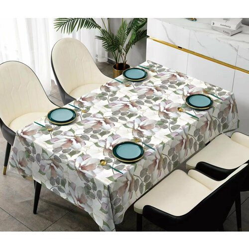 Скатерть-клеенка кухонная ткань с ПВХ покрытием 140х110 см принт - Магнолия ST1089 499₽