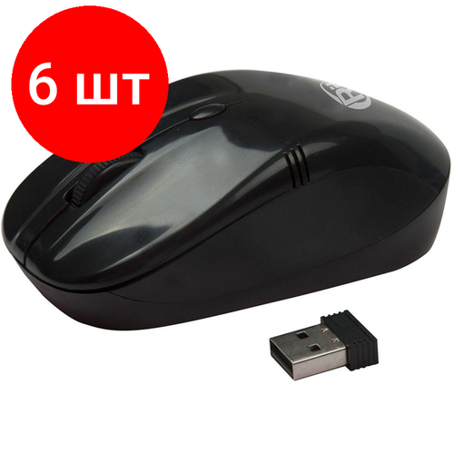 Комплект 6 штук, Мышь компьютерная RITMIX RMW-111 Black 1000/1600/2000dpi (15118174) беспроводная мышь ritmix rmw 111 black usb черный