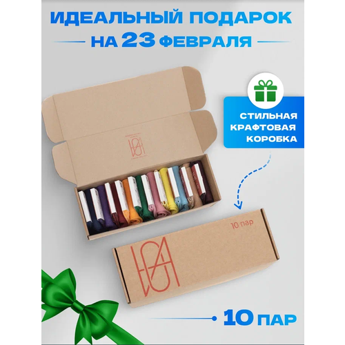 фото Носки , 10 пар, 4 уп., размер 41/43, разноцветные юнион