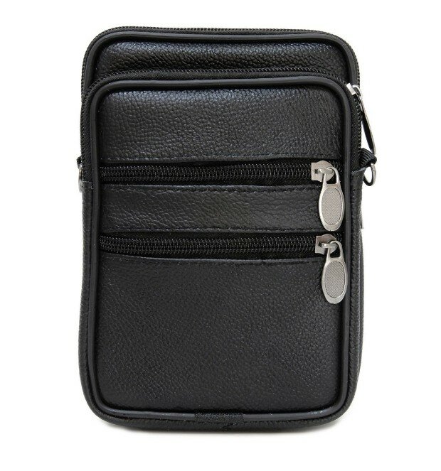 фото Сумка из натуральной кожи на пояс и на плечо . Барсетка кожаная мужская мини на ремень