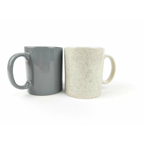 Керамические кружки 320 мл 2 штуки серая гранит цилиндрической формы 749₽