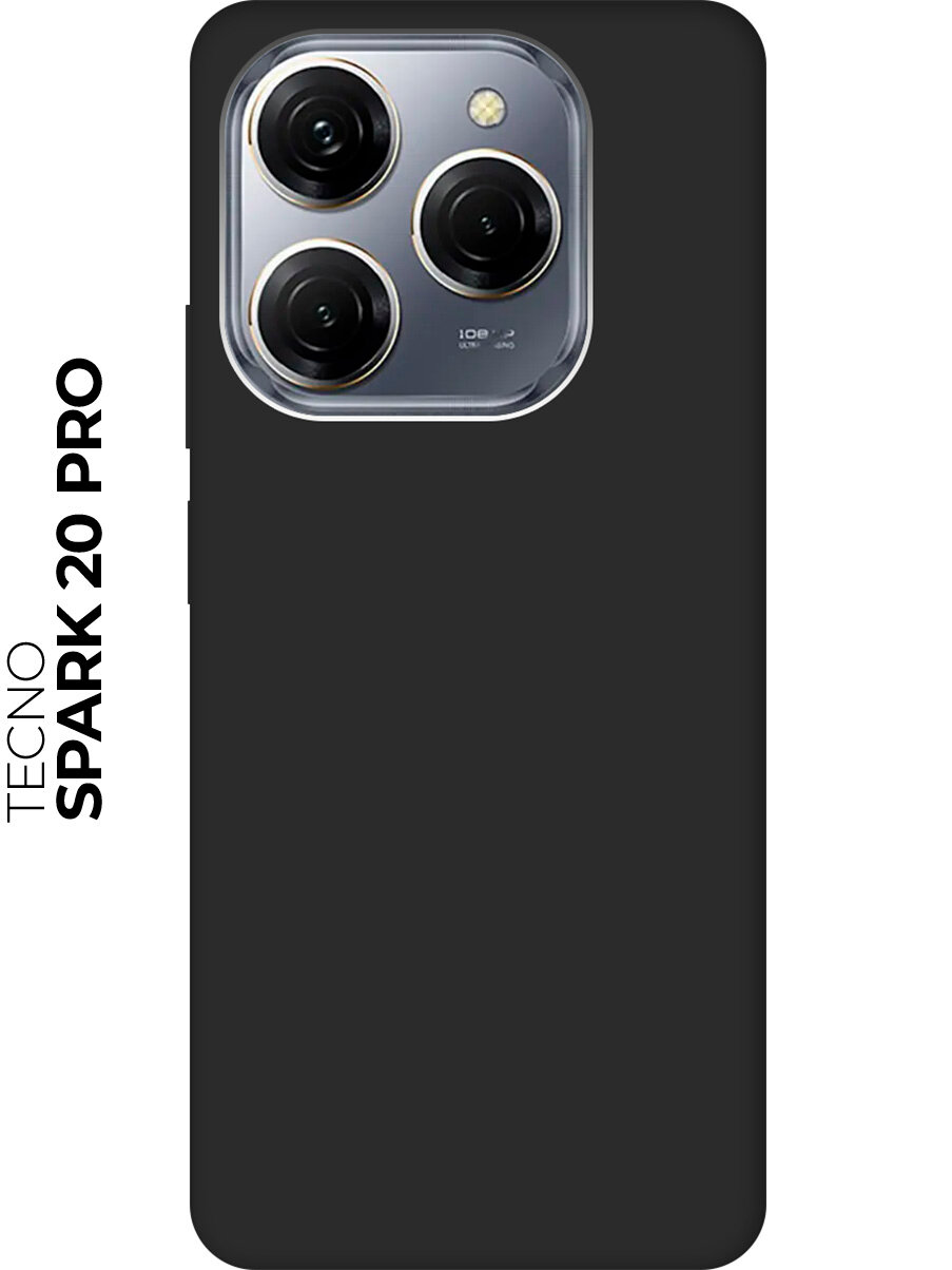 Силиконовый чехол на Tecno Spark 20 Pro / Техно Спарк 20 Про Soft Touch черный
