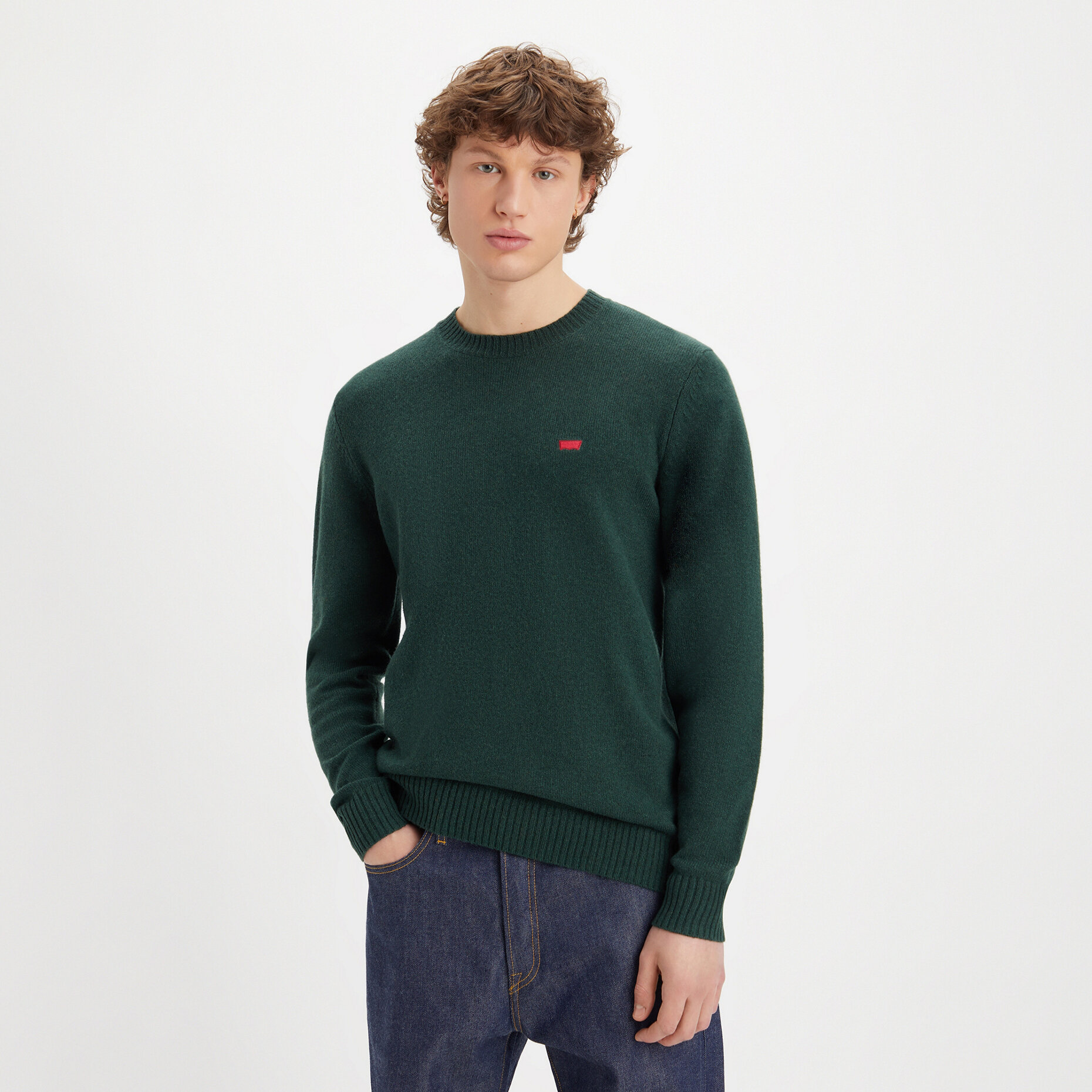 Свитер Levi's ORIGINAL HM SWEATER, размер L, зеленый