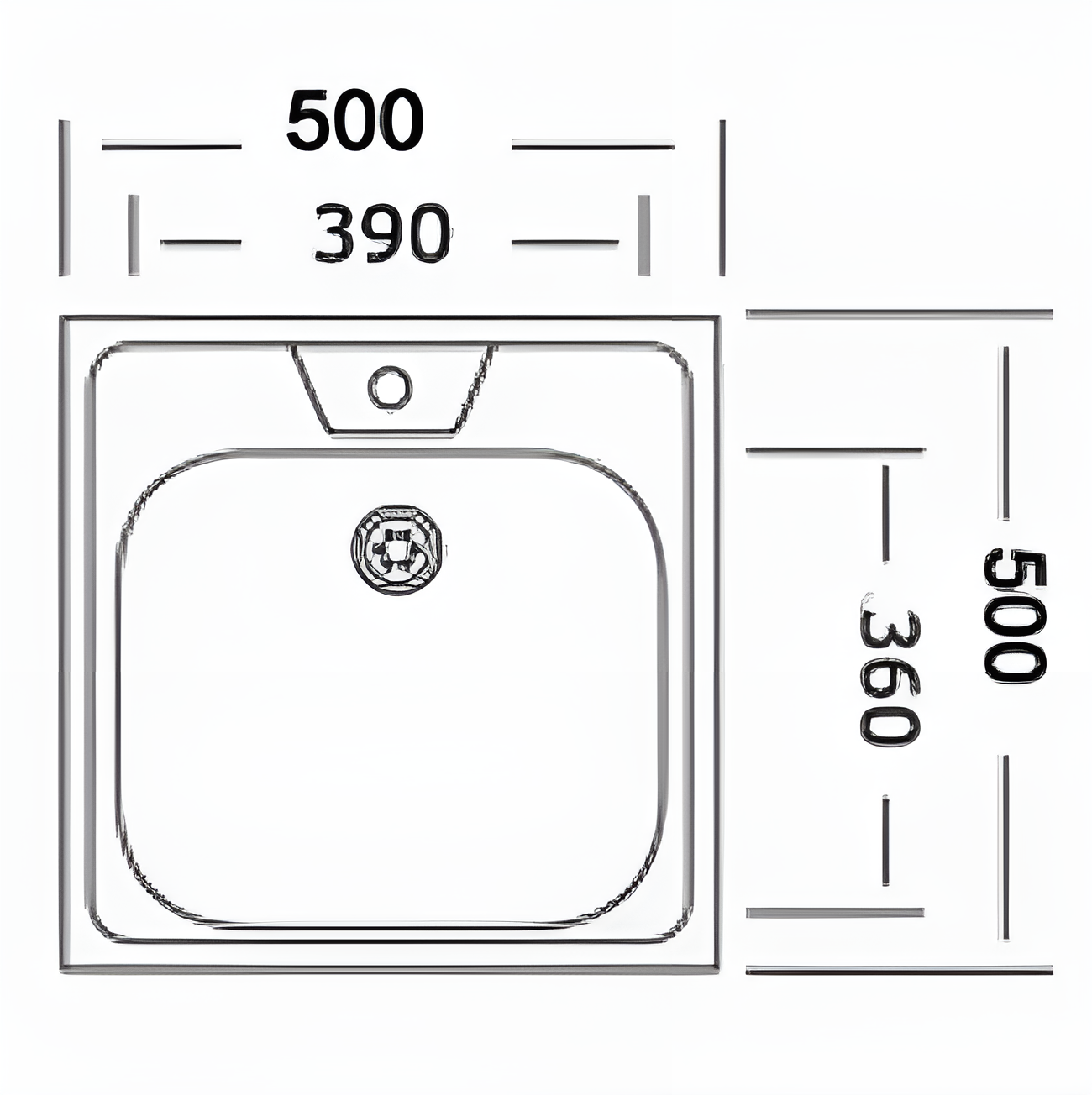 Мойка кухонная 50*50 без сифона Vladiks V-406 - фотография № 4