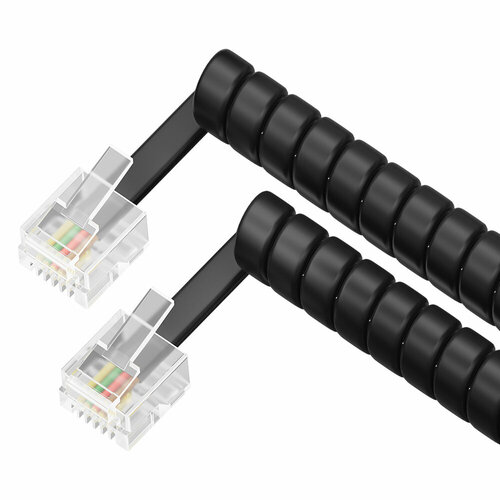 GCR Телефонный шнур удлинитель для аппарата витой 7.0m 6P4C (jack 6p4c - jack 6p4c) черный, GCR-TP6P4C-TW-7.0m Greenconnect GCR-TP6P4C-TW, 7 м (GCR-TP6P4C-TW-7.0m) кабель gcr aux jack 3 5mm gcr stm81 3 м 1 шт черный