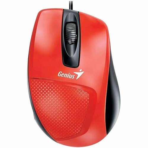 Мышь Genius Mouse DX-150X, проводная, оптическая, 1000 dpi, USB, красная (комплект из 2 шт) комплект 5 штук мышь компьютерная genius dx 150x usb 1000 dpi кабель 1 5 м синий