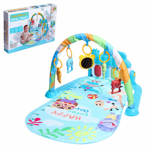 Музыкальный развивающий коврик Весёлые зверята цвет голубой 2062₽