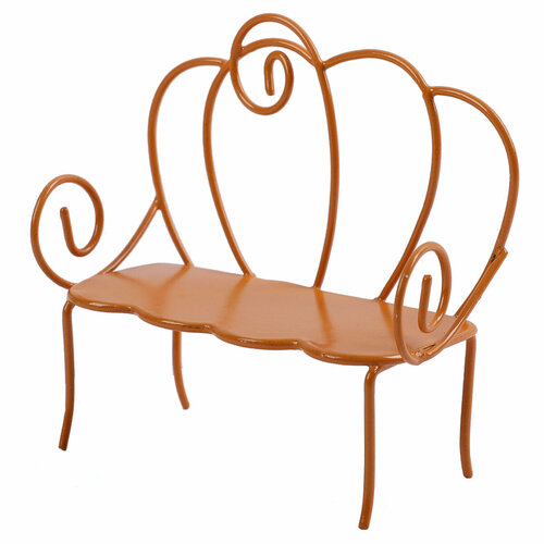 Миниатюра садовая Скамейка металл 95 х 102 см 01 оранжевый 1 шт в заказе 1209₽