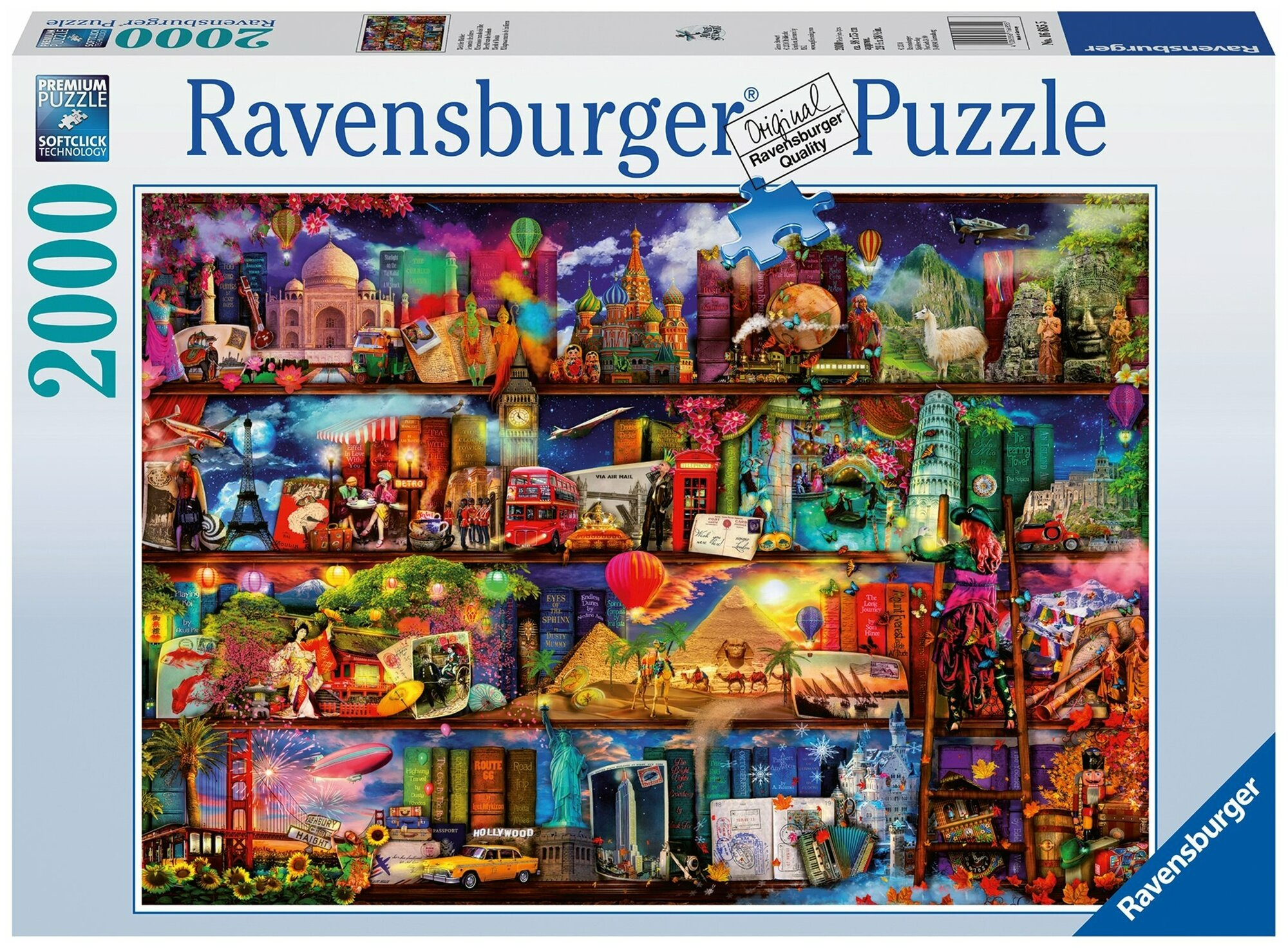 Пазл Ravensburger Книжный мир (16685), 2000 дет, 75х98х29 см