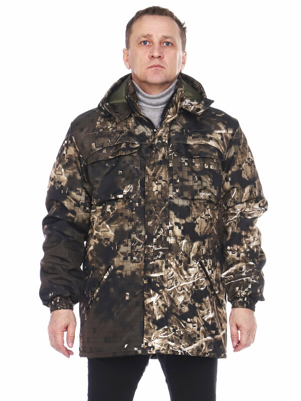 Восток-текс / Куртка мужская демисезонная с капюшоном удлиненная Штиль для активного отдыха, охота, рыбалка, туризм