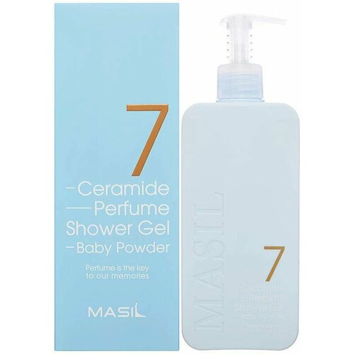 Masil Гель для душа липидный с ароматом детской присыпки - 7 ceramide shower gel baby powder, 500мл
