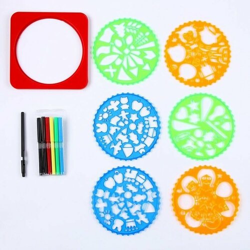 Трафареты Фигуры набор 6 шт 6 шт фломастеров ручка бумага 968₽