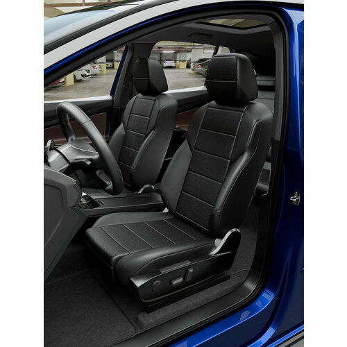 Чехлы на Фольксваген Бора из экокожи 1998-2005 Экокожа Черный, Черный 501 CA671CF31