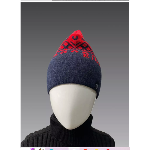 фото Шапка шапка петушок "рига слово пацана", размер 50/56, синий, красный