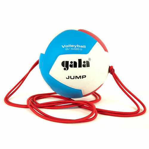 Мяч волейбольный на растяжках GALA Jump 12, BV5485S, размер 5, синтетическая кожа ПУ, клееный, бутиловая камера, кр-син-желтый