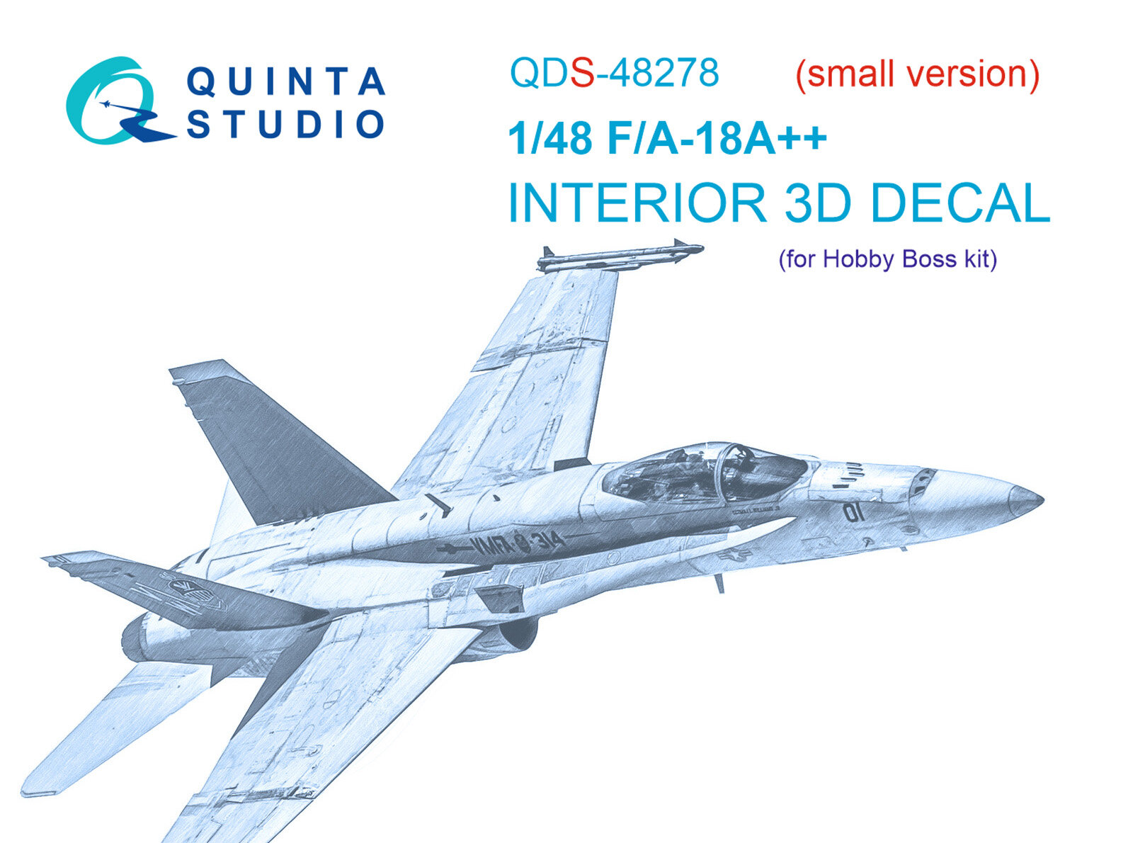 QDS-48278 3D Декаль интерьера кабины F/A-18А++ (HobbyBoss)(Малая версия)