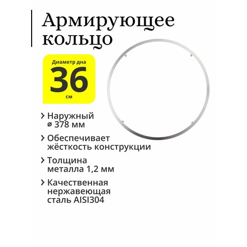 Армирующее кольцо для увеличителя на перегонный куб с диаметром дна 36 см