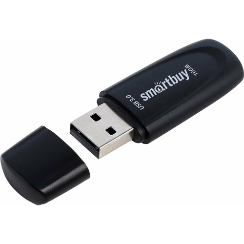 Флеш-накопитель USB 3.0/3.1 Smartbuy 16GB Scout (SB016GB3SCK), черный флеш диск 16 gb smartbuy scout usb 2 0 черный 3 шт