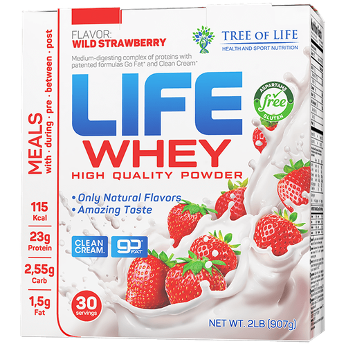Протеин Life Whey 450г, 15 порций, Земляника energy pro протеин шоколад 15 порций