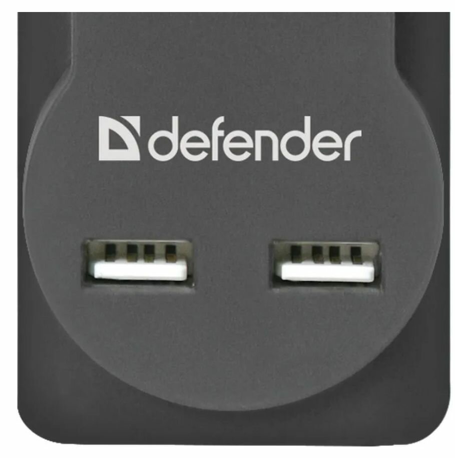Сетевой фильтр DEFENDER DFS 753 3,0м Black (99753), официальная гарантия — фото 1