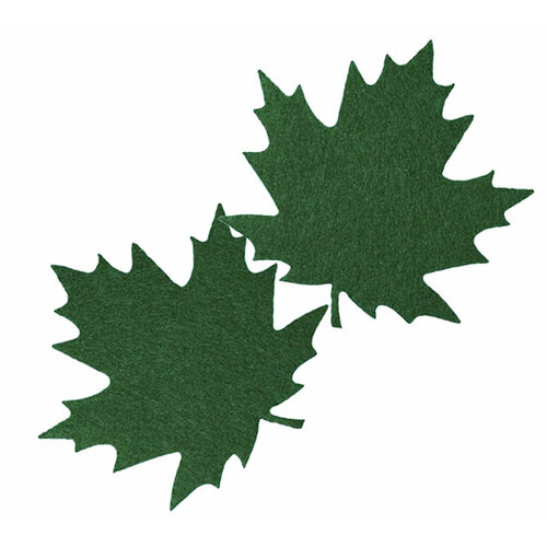 Кленовый лист из фетра 2мм / 110 х 115 мм / 2шт / темно-зеленый