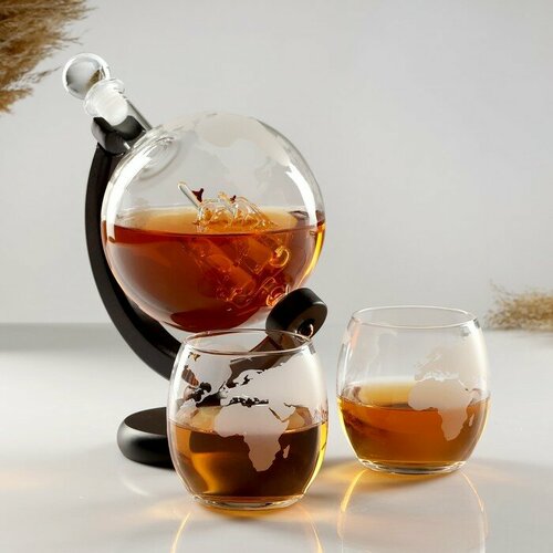 Мини-Бар Путешествия на 2 персоны штоф - 1000 мл бокалы - 340 мл 13 х 13 х 24 см 4788₽