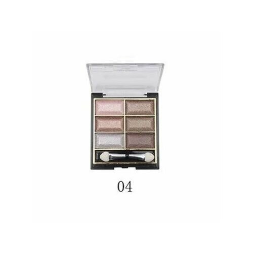 Farres cosmetics Тени для век 6-ти цветные 1104, перламутровые, тон 04/ тени для век farres блестящие крем тени для век