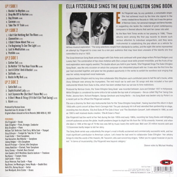 Виниловая пластинка Ella Fitzgerald. Sings The Duke Ellington Songbook (2 LP) Not Now Music - фото №7