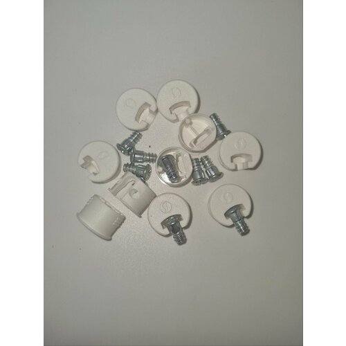 Эксцентриковая стяжка для полок SAMET, пластик, цвет белый, диаметр 20мм, 108602, комплект 10шт.