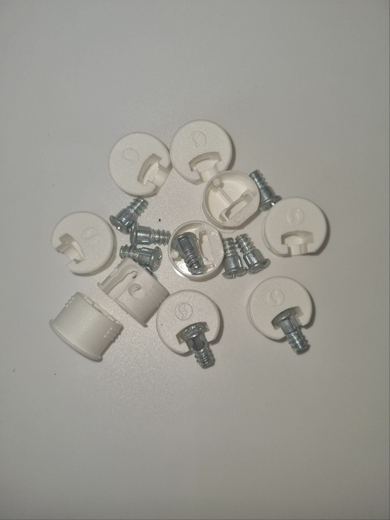 фото Эксцентриковая стяжка для полок SAMET, пластик, цвет белый, диаметр 20мм, 108602, комплект 10шт.