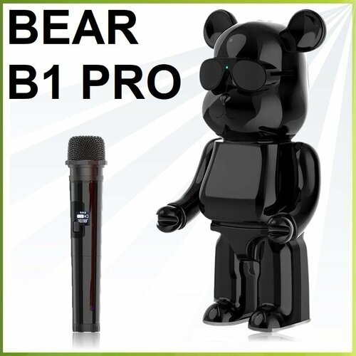 BEAR B1 PRO (Black) - беспроводная Bluetooth колонка с функцией караоке, пульт ДУ