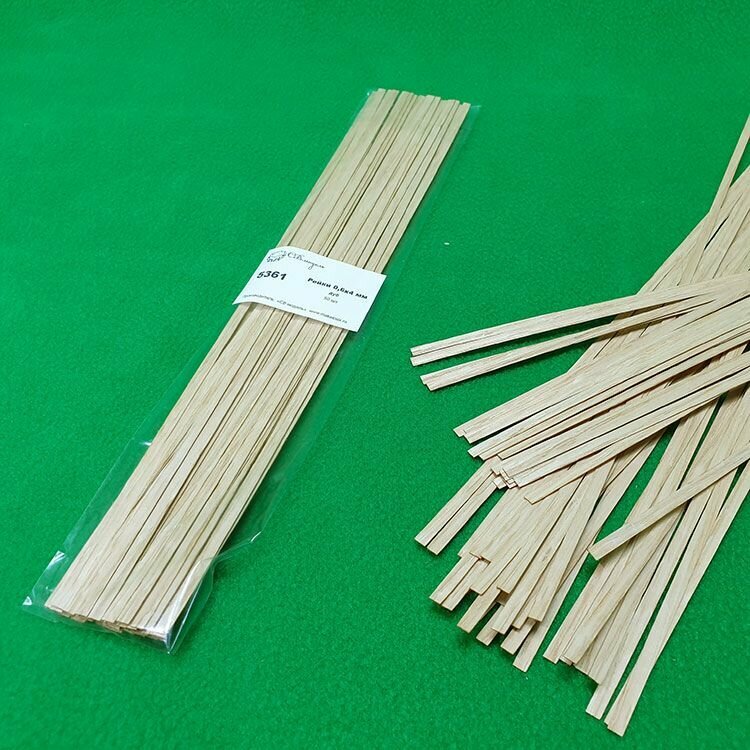 фото Деревянные рейки для моделизма из дуба 0,6х4 мм (50 шт) длина 30 см