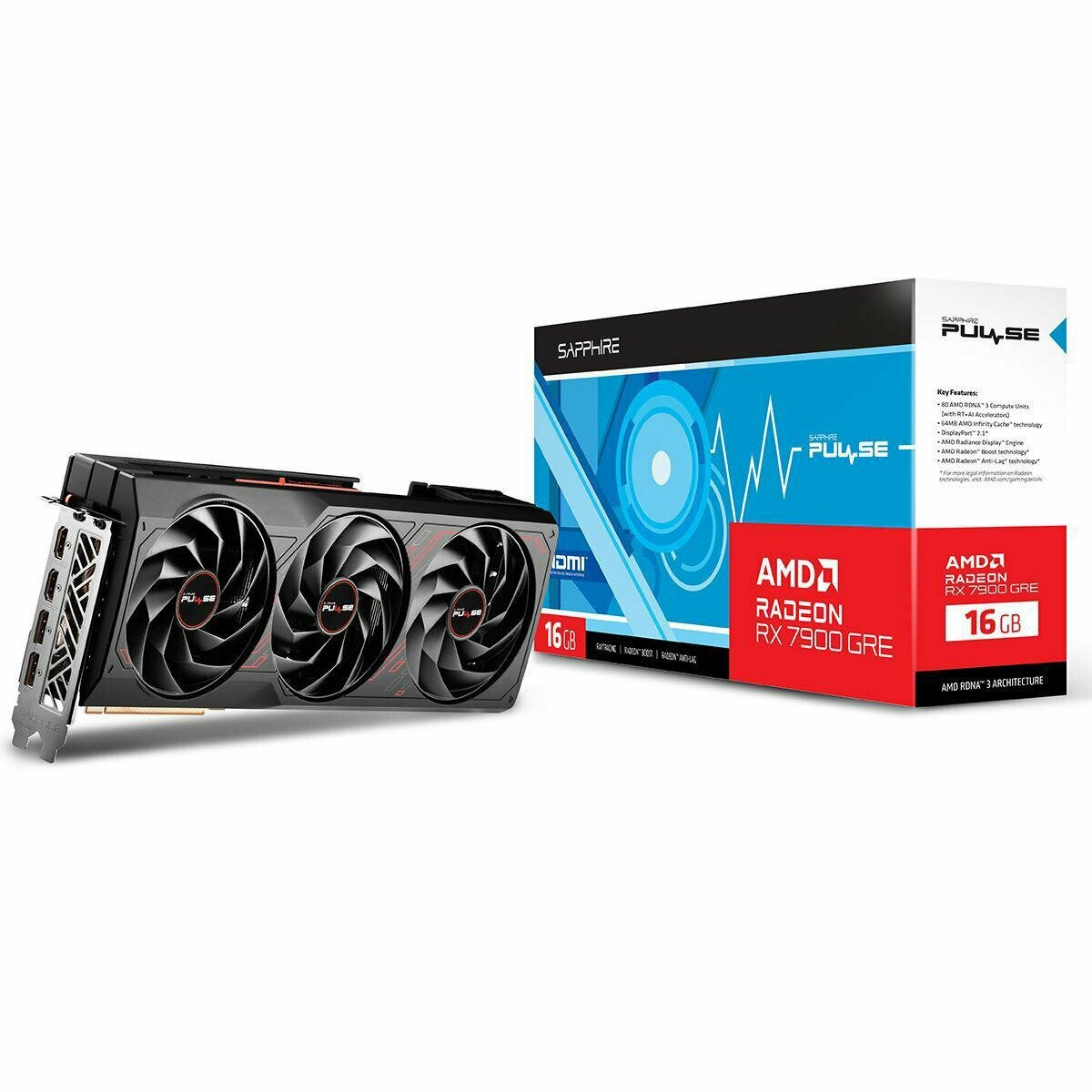 Видеокарта Sapphire Radeon RX 7900 GRE PULSE GAMING OC 16G